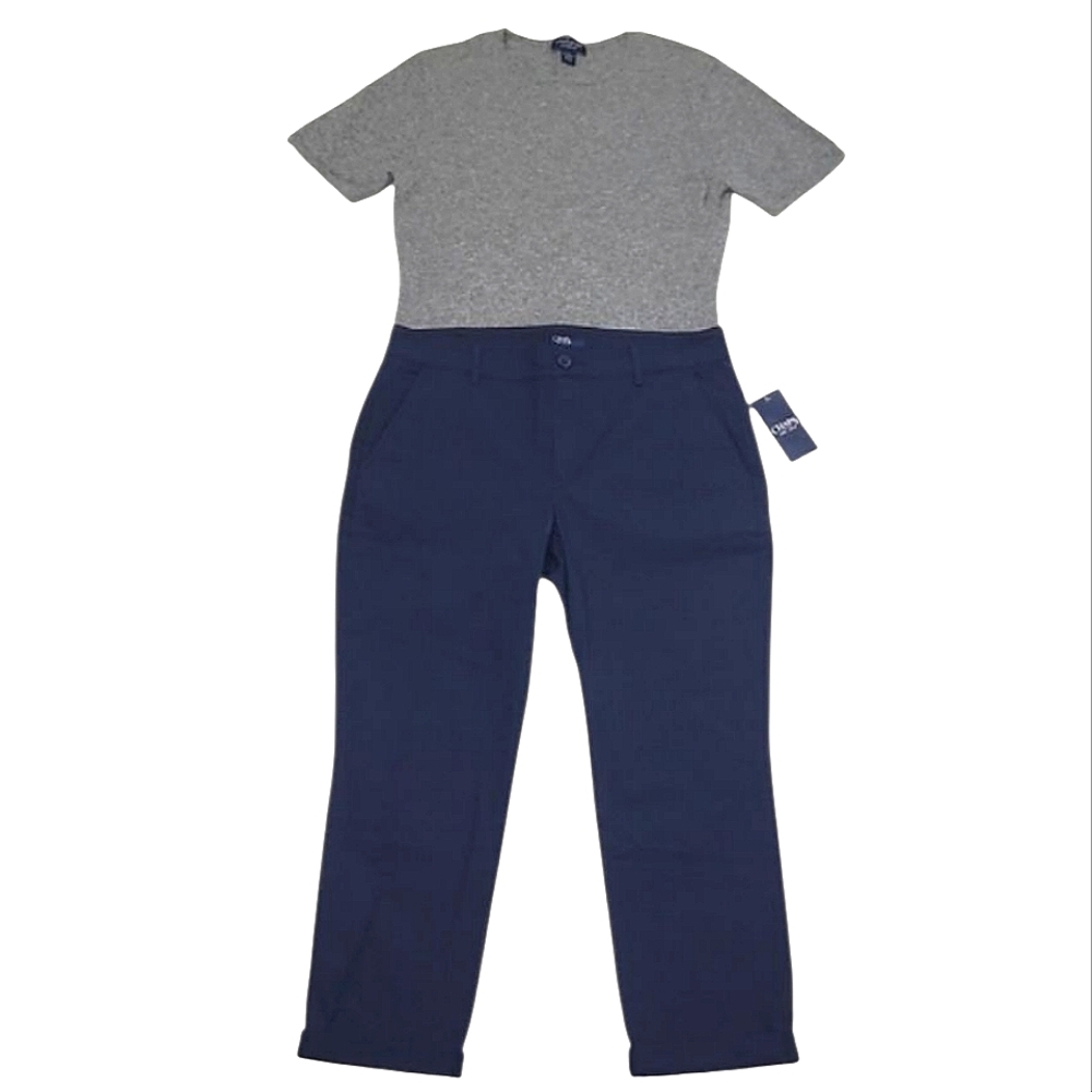 Chaps Crop Ankle Dress Pant High Waist Rise Dressy Casual Relaxed Trouser NWT